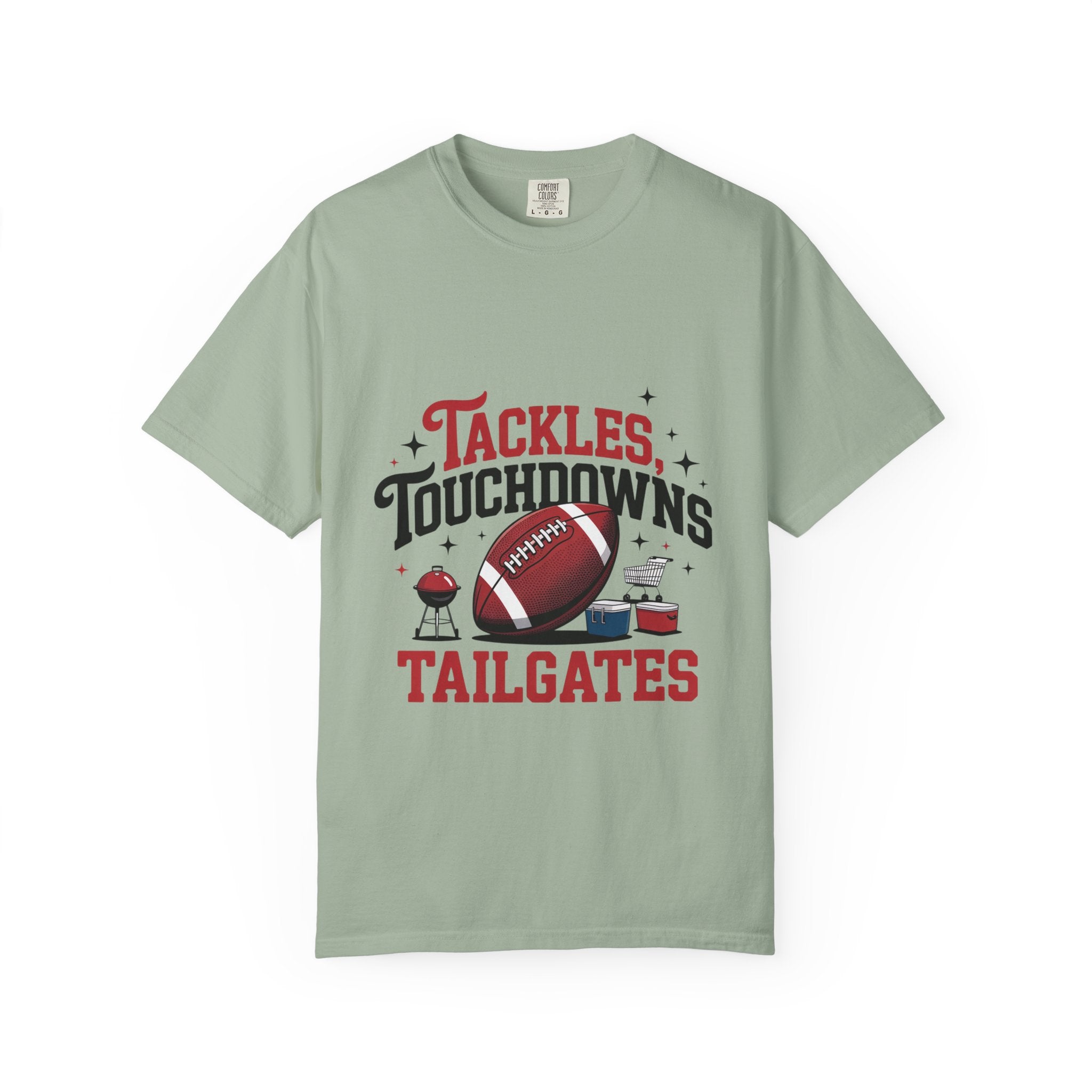 “Tackles Touchdowns Tailgates” Football Tee