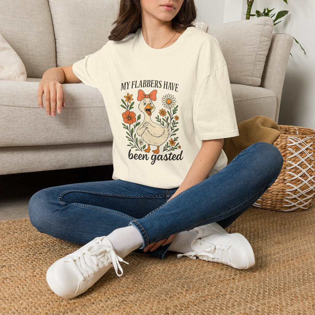 Duck Graphic T-Shirt — “My Flabbers Have Been Gasted” Cute Floral Duck Tee