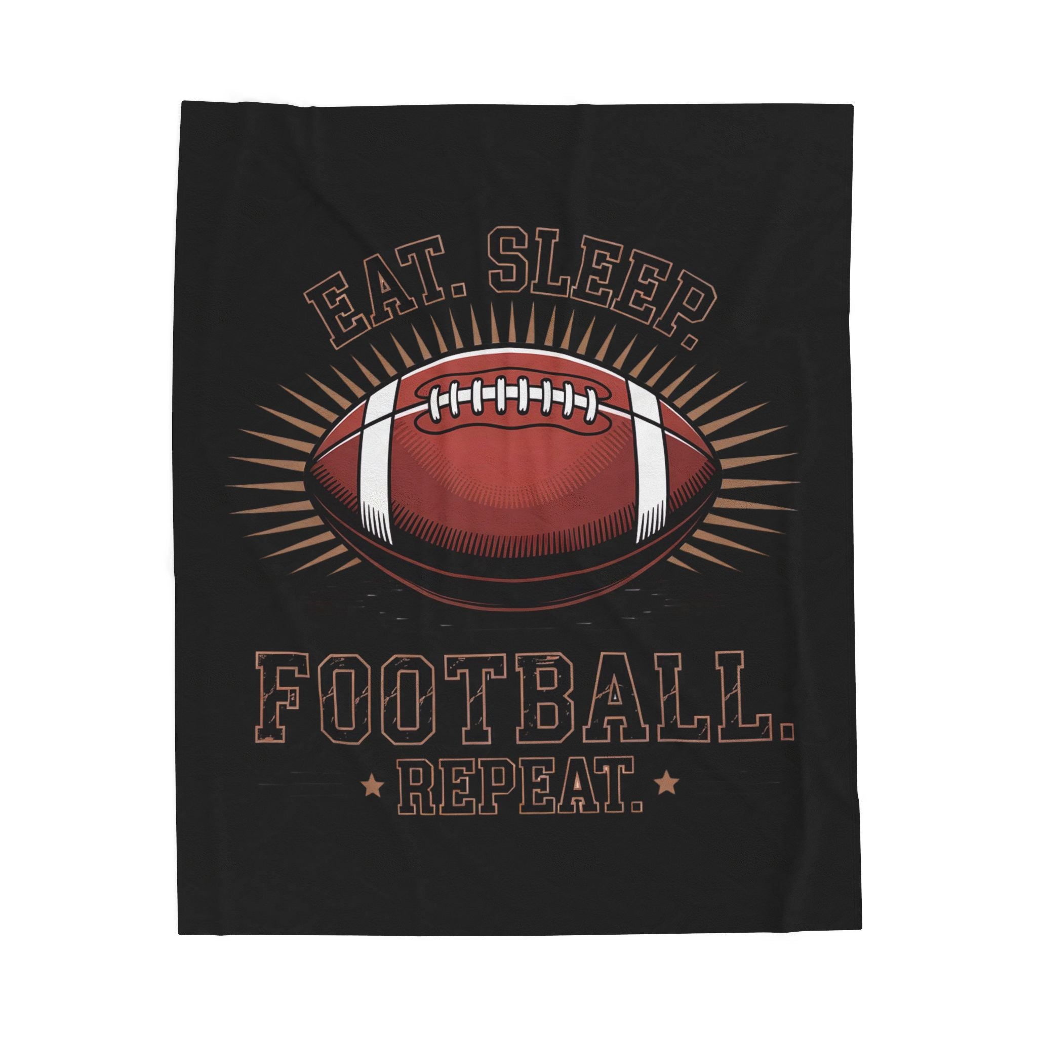 Football 'Eat. Sleep. Football. Repeat.' Velveteen Plush Blanket