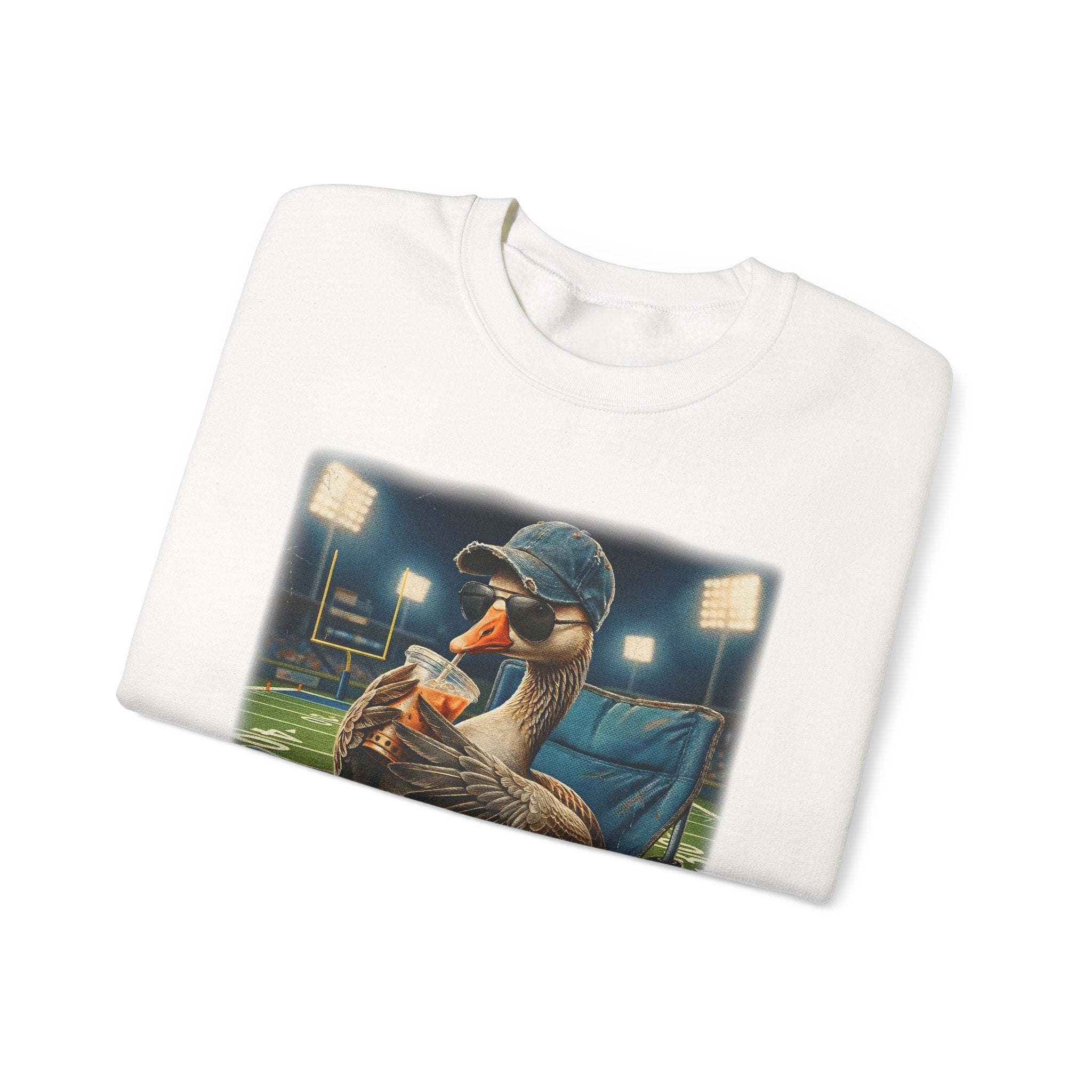 Crewneck Sweatshirt - 'I Live Here Now' Goose Stadium Graphic