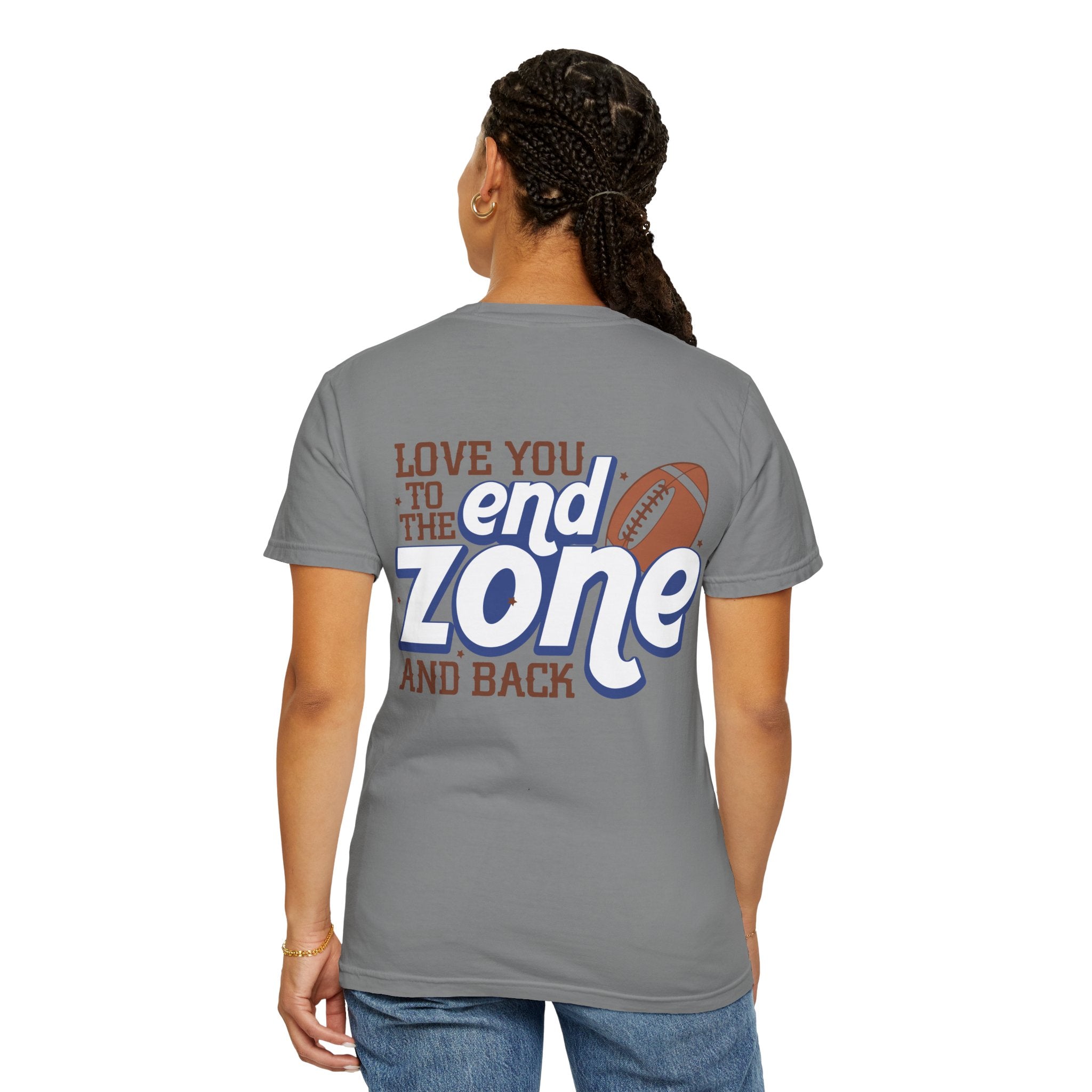 Leopard Print "Football MOM" Front & "Love You to the End Zone and Back" Back