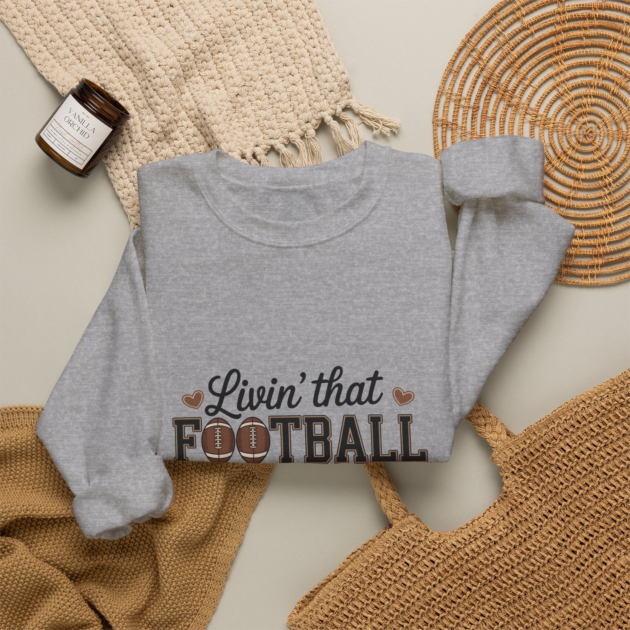 "Livin' That Football Mom Life" Crewneck