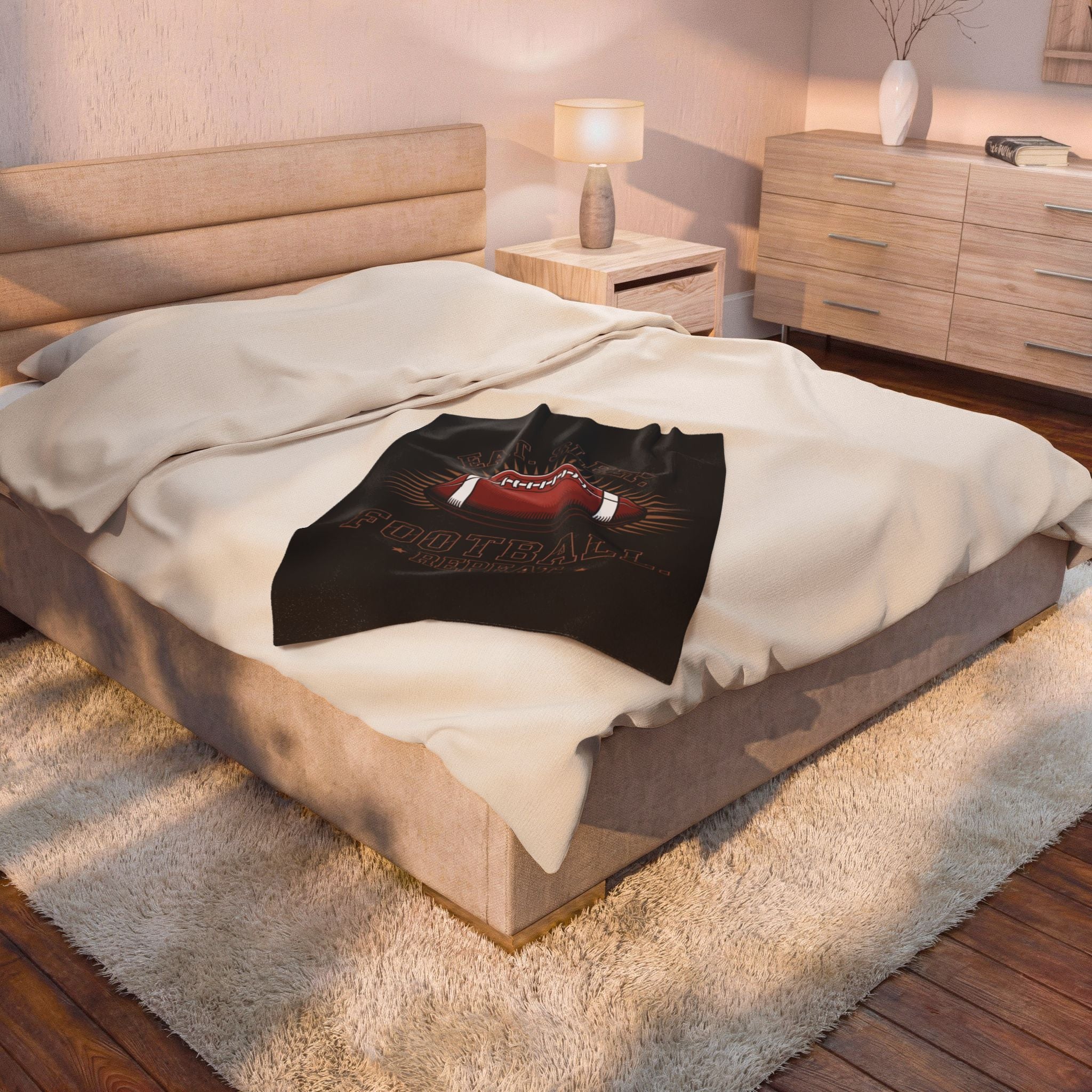 Football 'Eat. Sleep. Football. Repeat.' Velveteen Plush Blanket