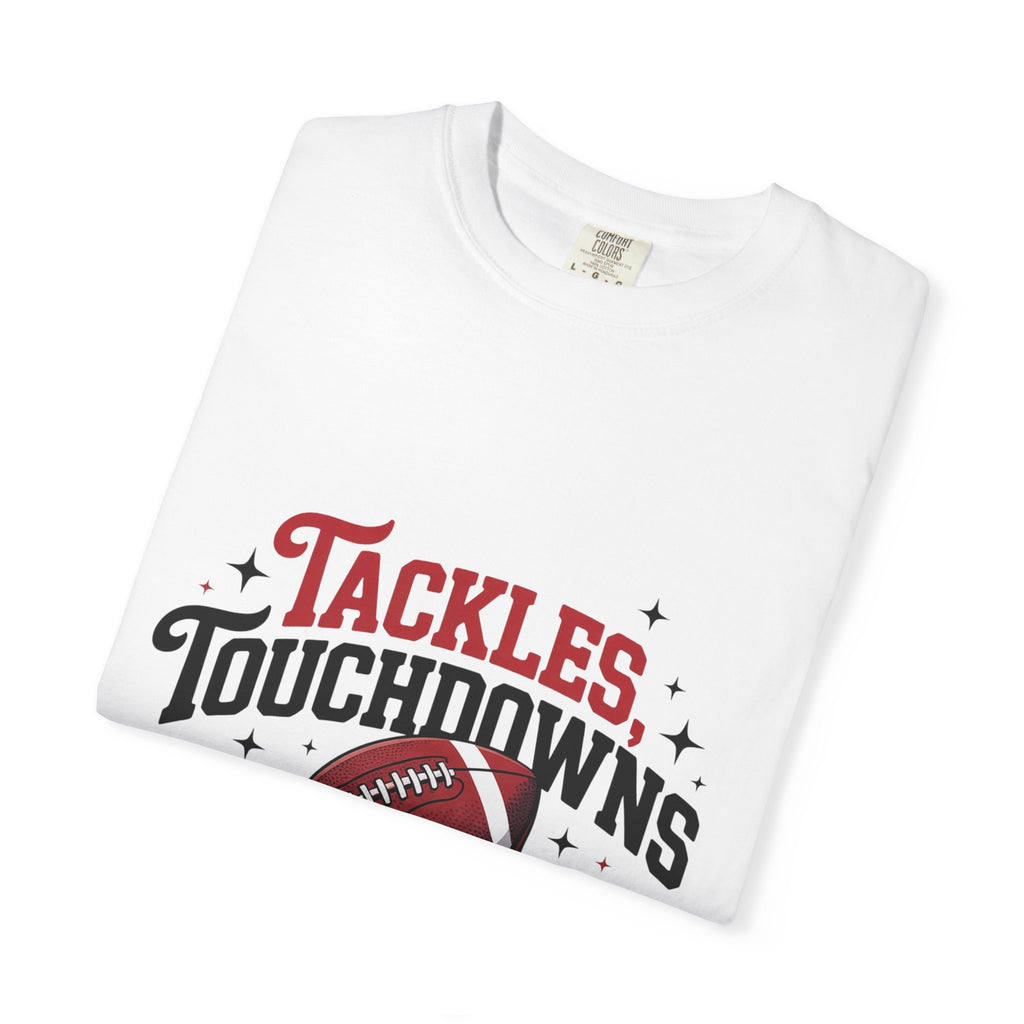 “Tackles Touchdowns Tailgates” Football Tee