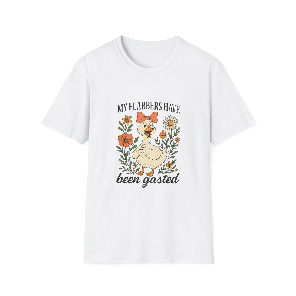 Duck Graphic T-Shirt — “My Flabbers Have Been Gasted” Cute Floral Duck Tee
