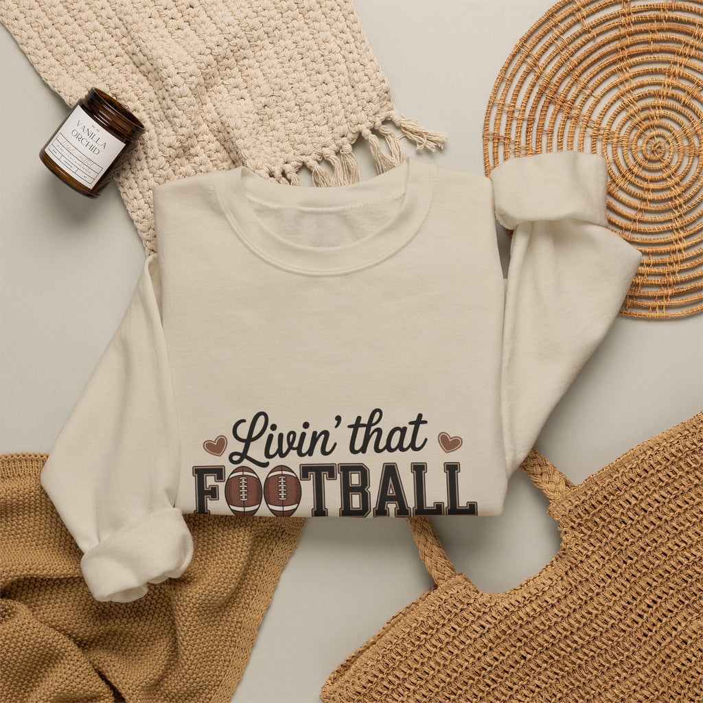 "Livin' That Football Mom Life" Crewneck