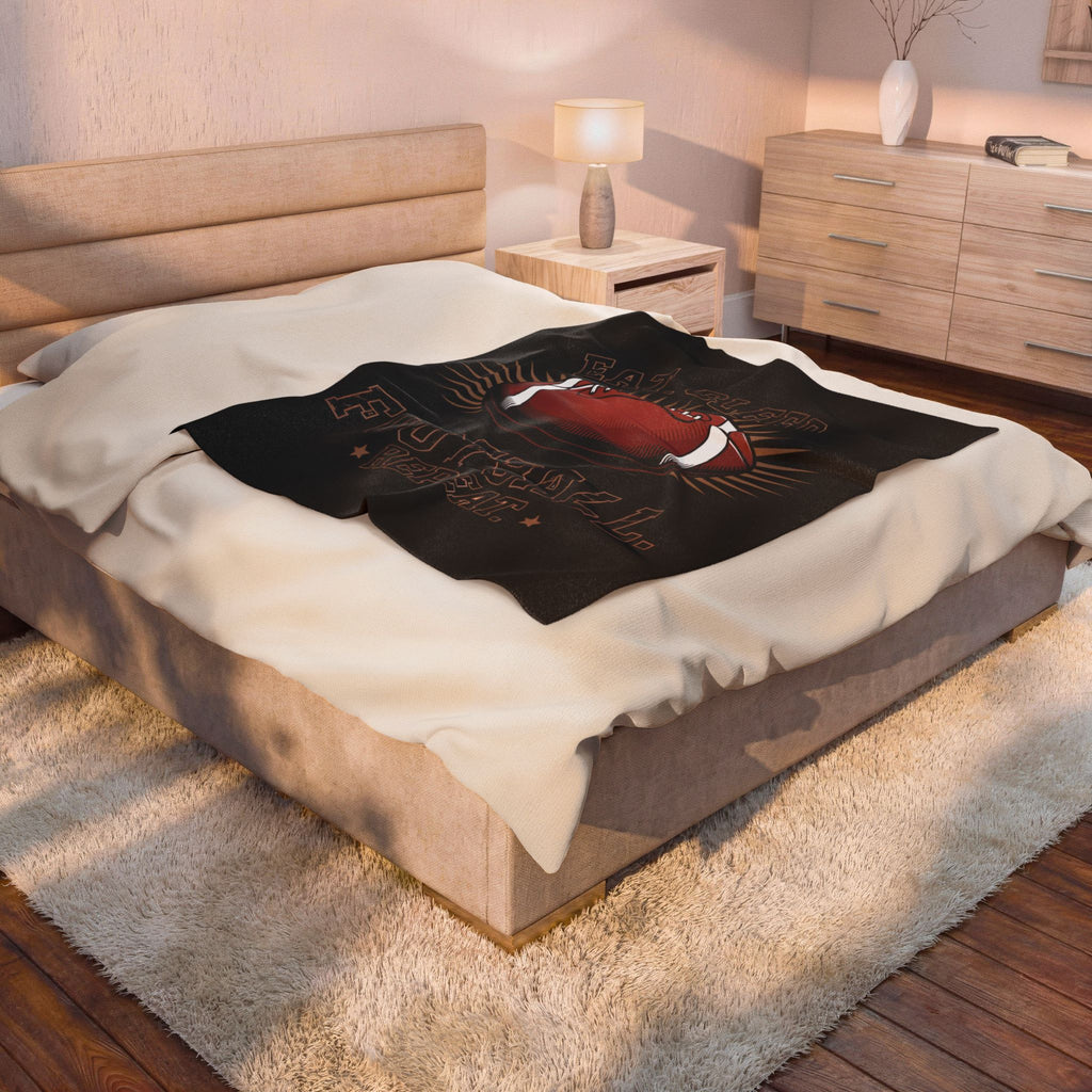 Football 'Eat. Sleep. Football. Repeat.' Velveteen Plush Blanket