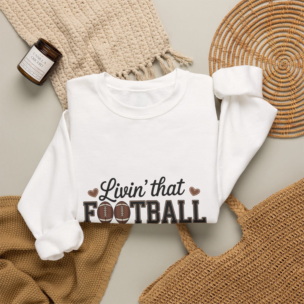 "Livin' That Football Mom Life" Crewneck