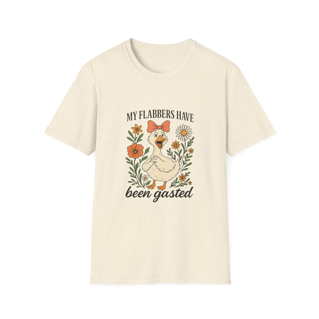 Duck Graphic T-Shirt — “My Flabbers Have Been Gasted” Cute Floral Duck Tee