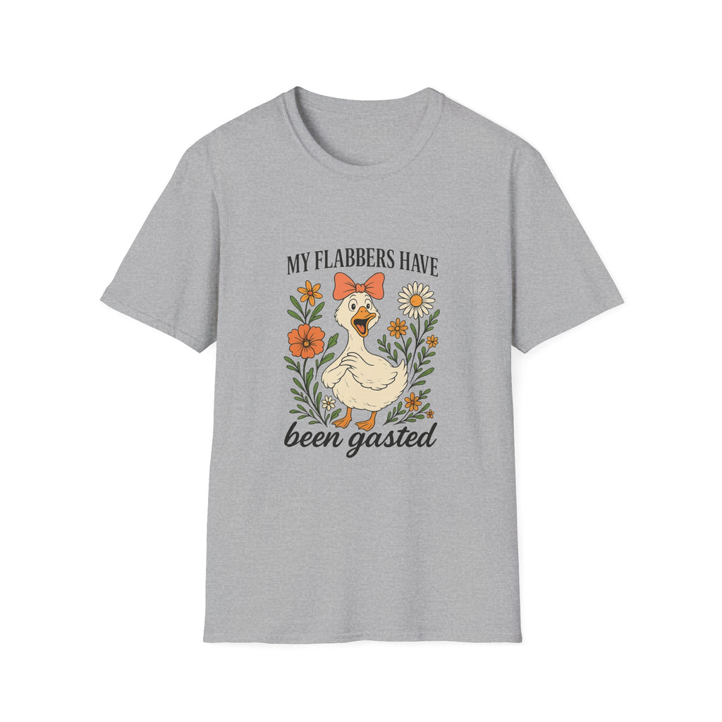 Duck Graphic T-Shirt — “My Flabbers Have Been Gasted” Cute Floral Duck Tee