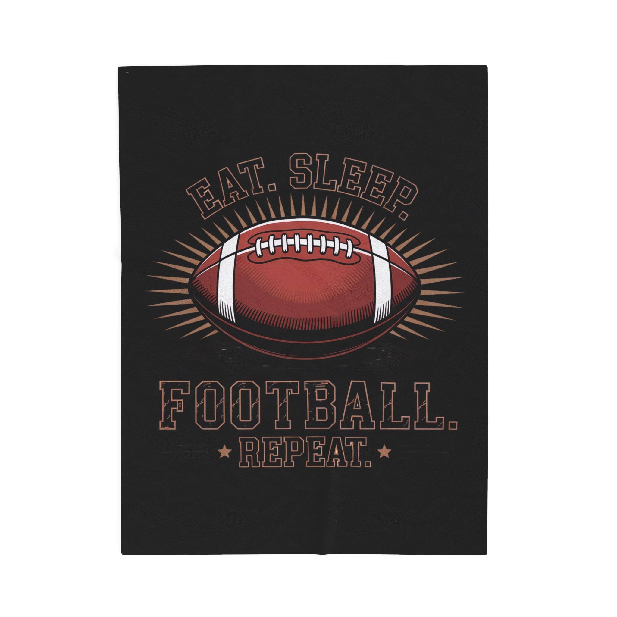 Football 'Eat. Sleep. Football. Repeat.' Velveteen Plush Blanket