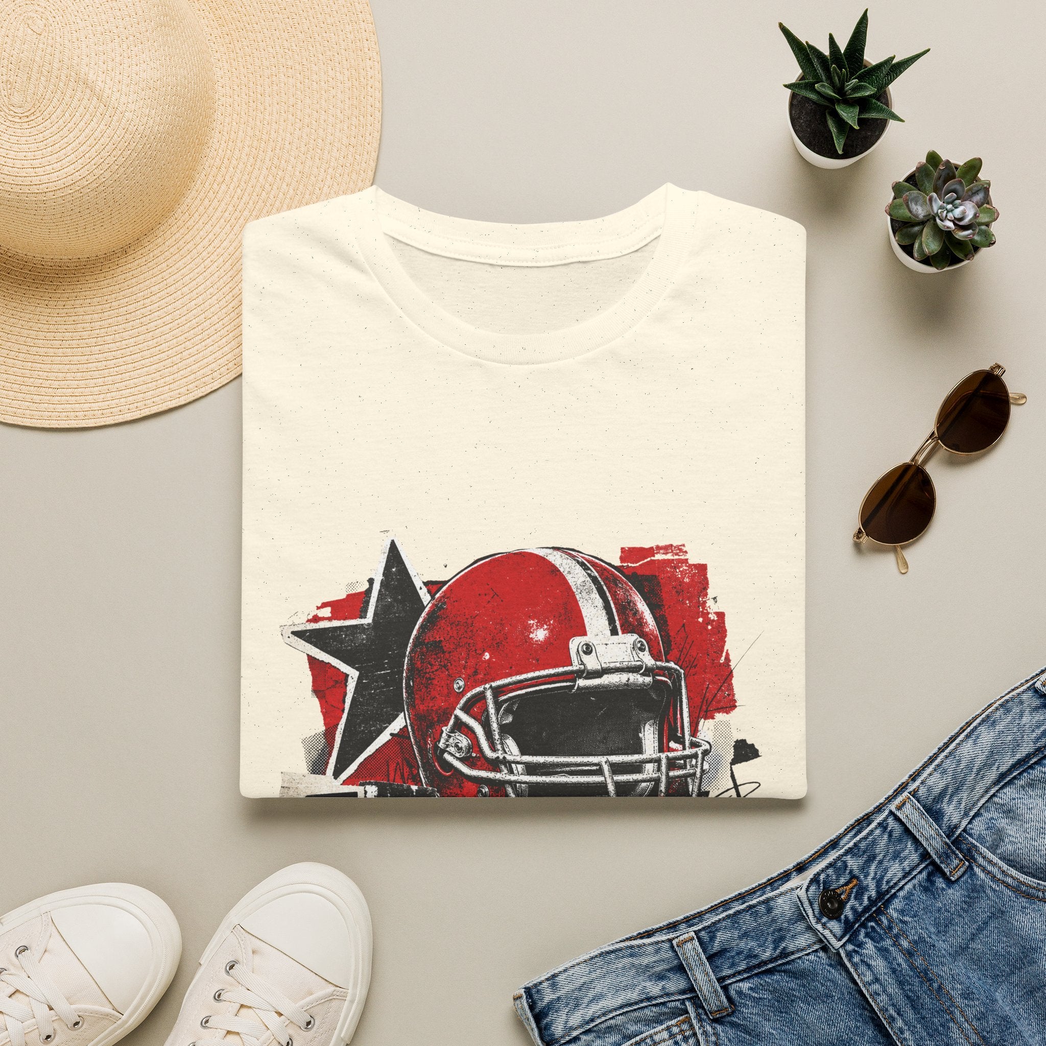 Vintage Helmet Football Graphic T