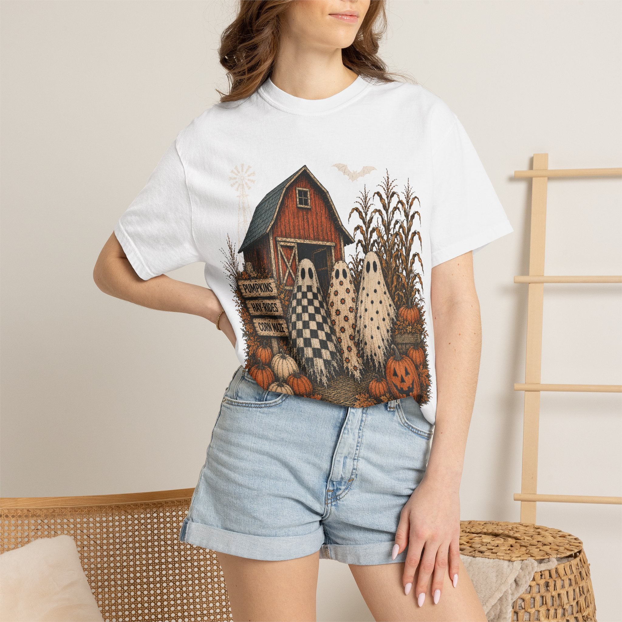 Halloween Ghosts on the Farm T-Shirt